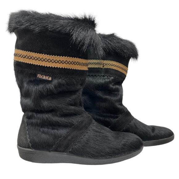 Tecnica Apres Winter Ski Boots Black Pony Hair & Goat Fur Shearling Lining Snow - Picture 3 of 12